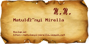 Matulányi Mirella névjegykártya